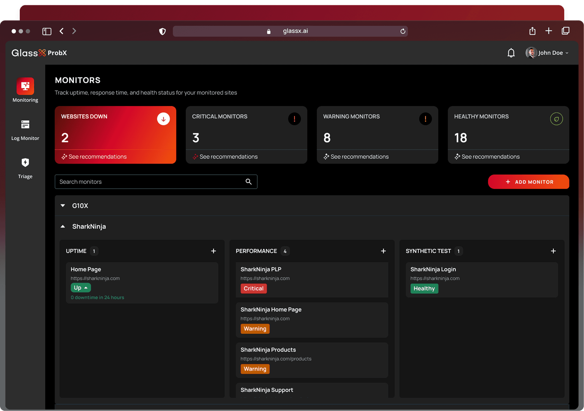 GlassX Dashboard